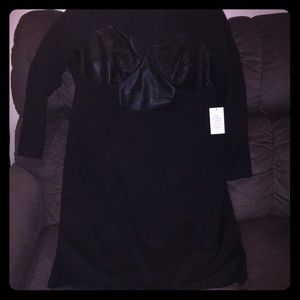 NWT ELOQUII FAUX LEATHER BANDEAU DRESS